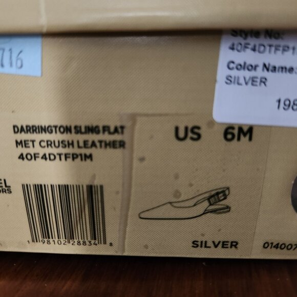 Michael Kors "Darrington" Sling flats. NIB. Silver. Size: Various - Picture 10 of 12